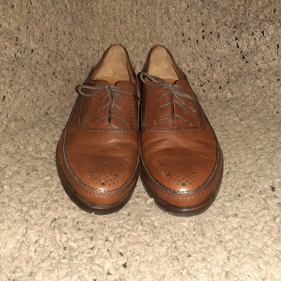 BALLY-Brown Leather Oxford/Brogue-CHELSEA- Shoes-Lace Up-Sz 9.5D-Near Mint - Picture 3 of 8